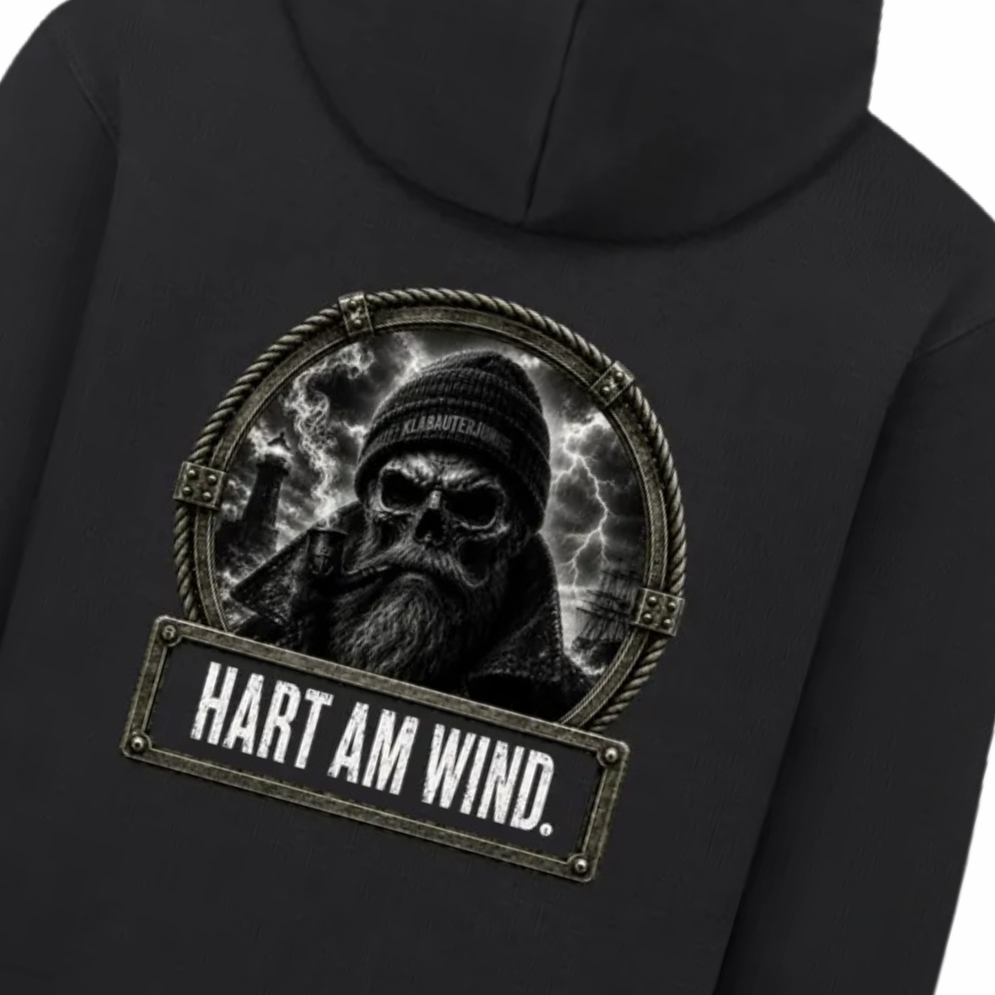 HART AM WIND. – Hoodie | Motiv hinten