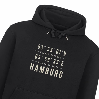 HEIMATHAFEN. HAMBURG (Koordinaten-Hoodie)