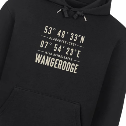 HEIMATHAFEN. WANGEROOGE (Koordinaten-Hoodie)