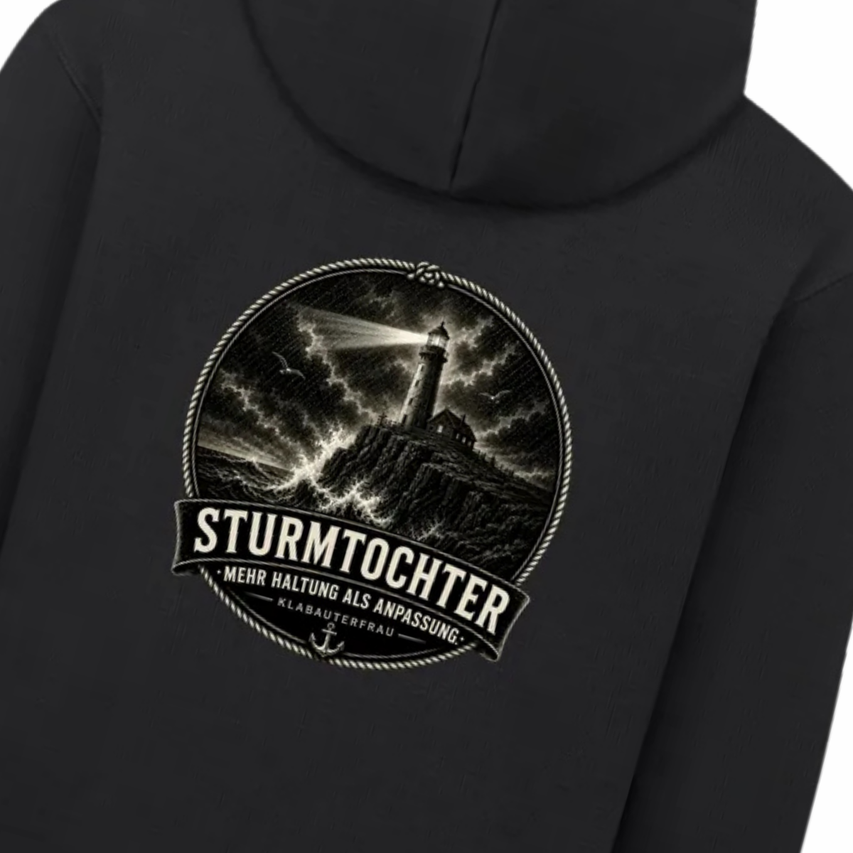 MEHR HALTUNG ALS ANPASSUNG. Sturmtochter. HOODIE.